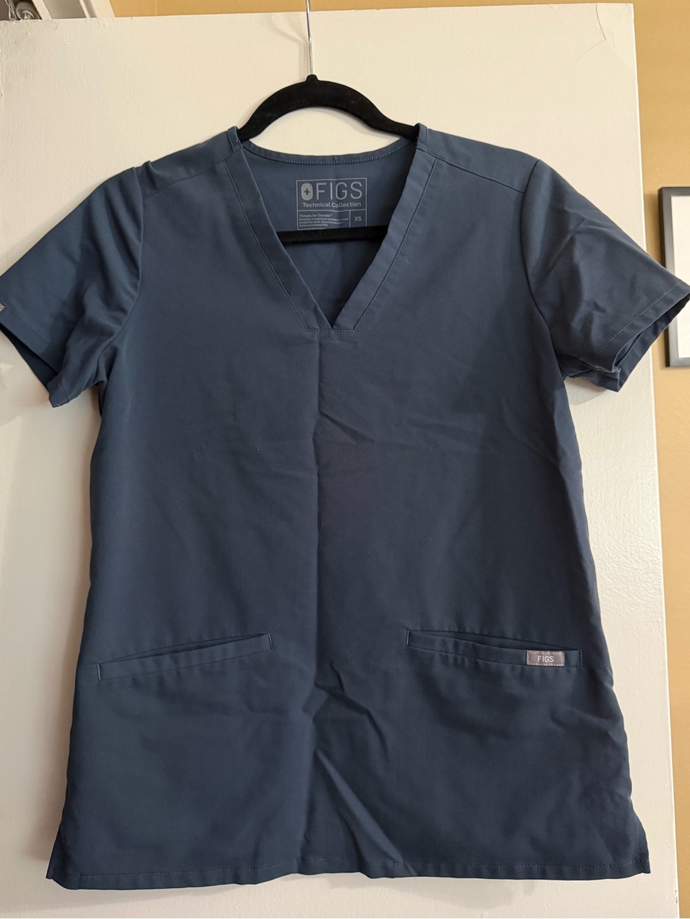 FIGS Women's Navy V-Neck Medical Scrub Top